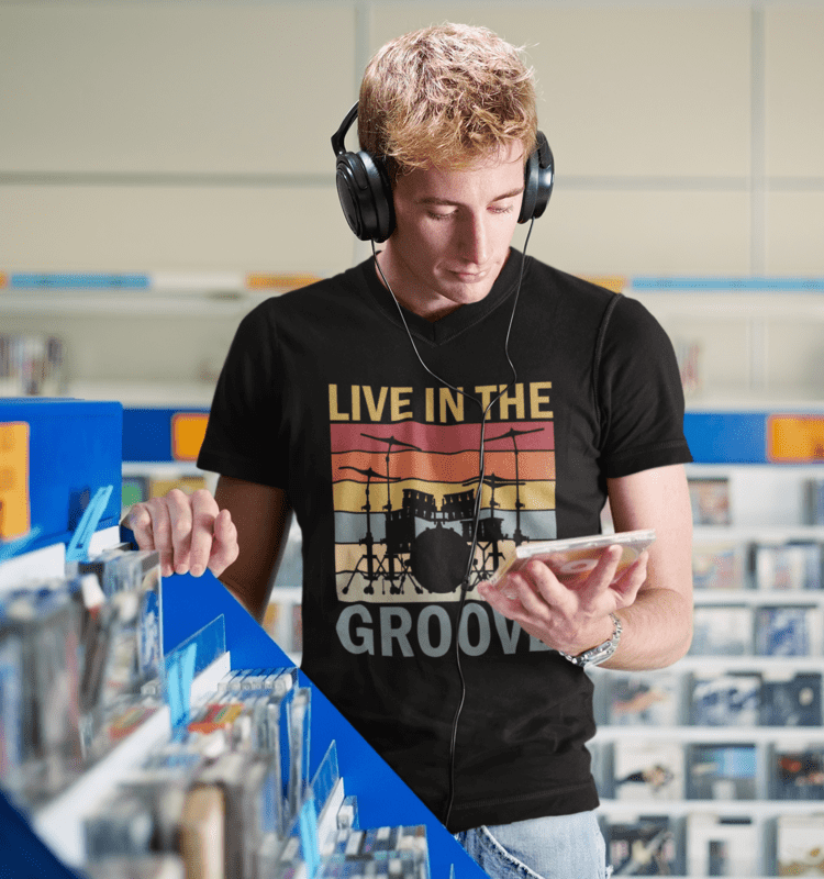 live in the groove drum shirt black