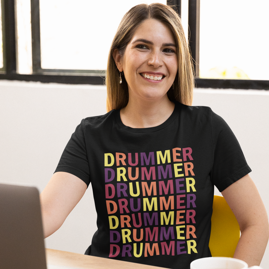 Colorful Drummer Text unisex T-Shirt