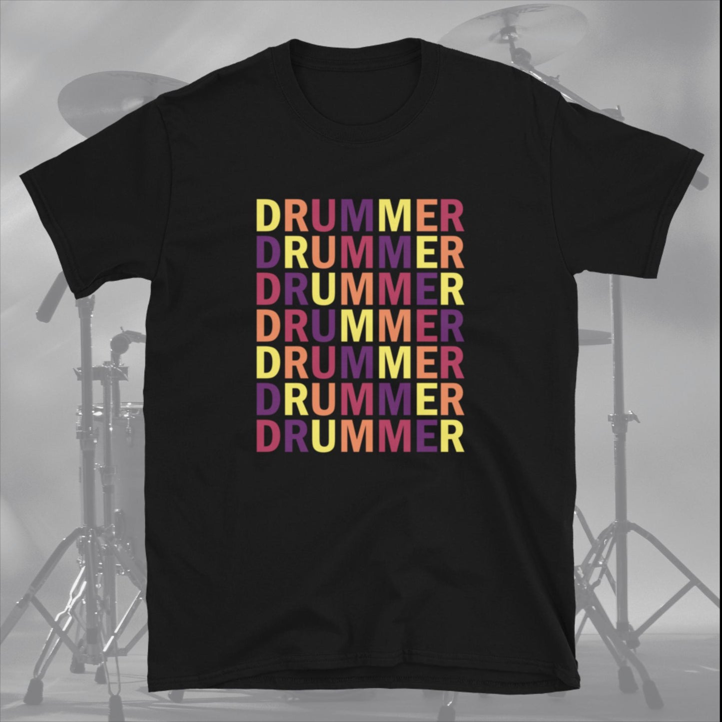 Colorful Drummer Text unisex T-Shirt