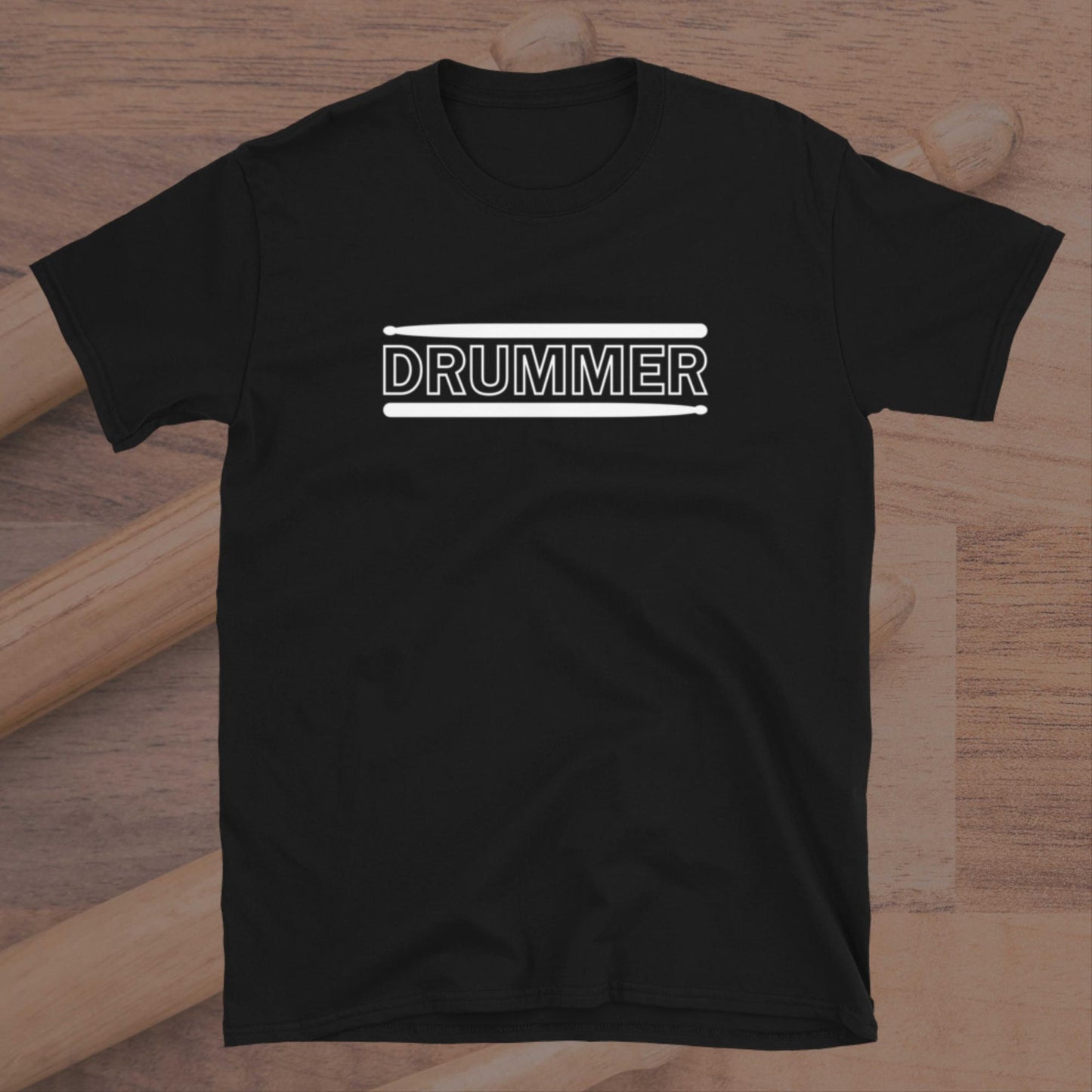 Drummer Text With Drumsticks Unisex T-Shirt