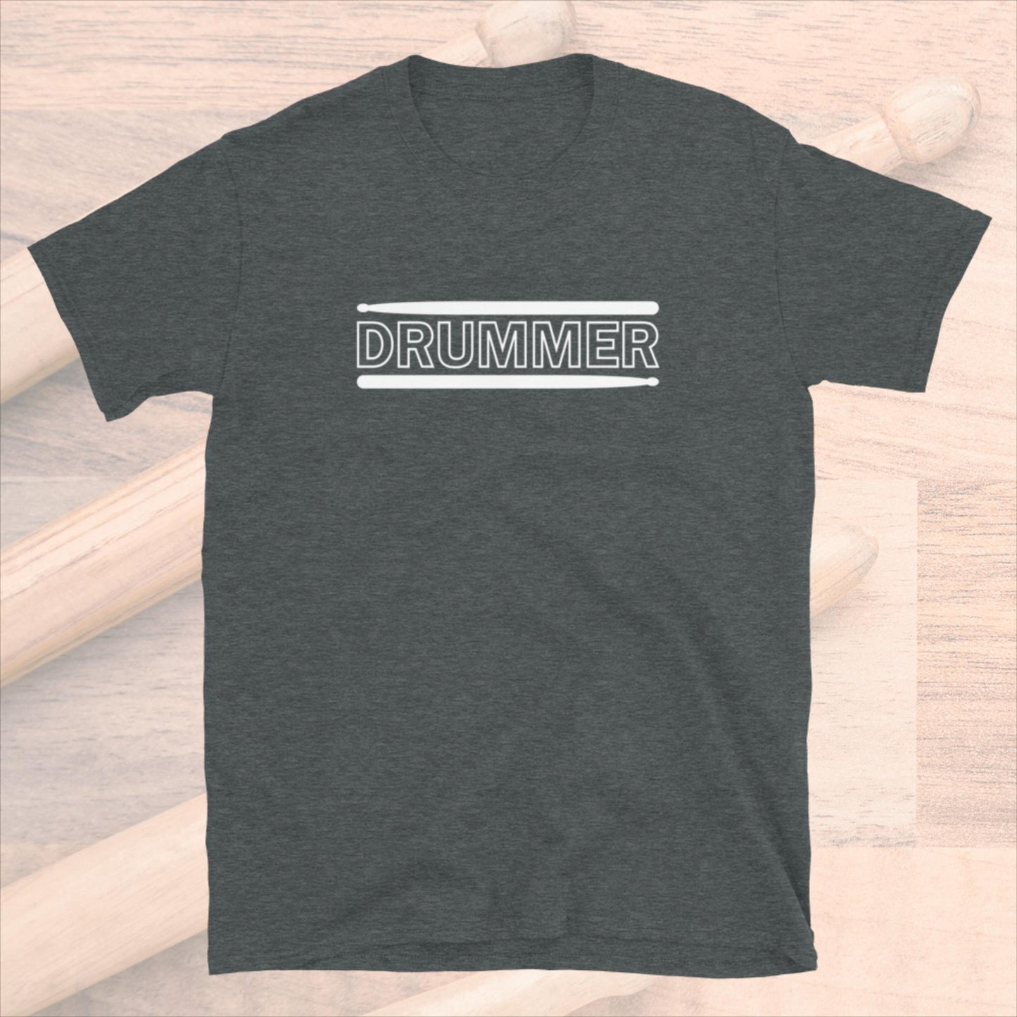 Drummer Text With Drumsticks Unisex T-Shirt