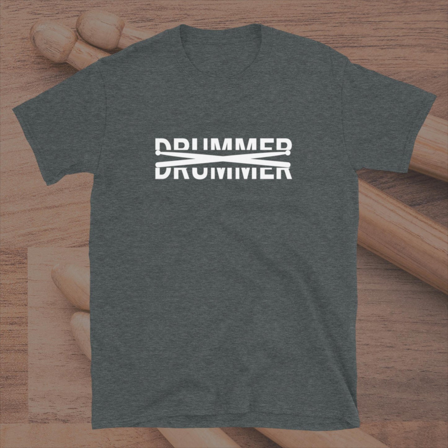 Drummer Text Cut In Half With Drumsticks Unisex T-Shirt