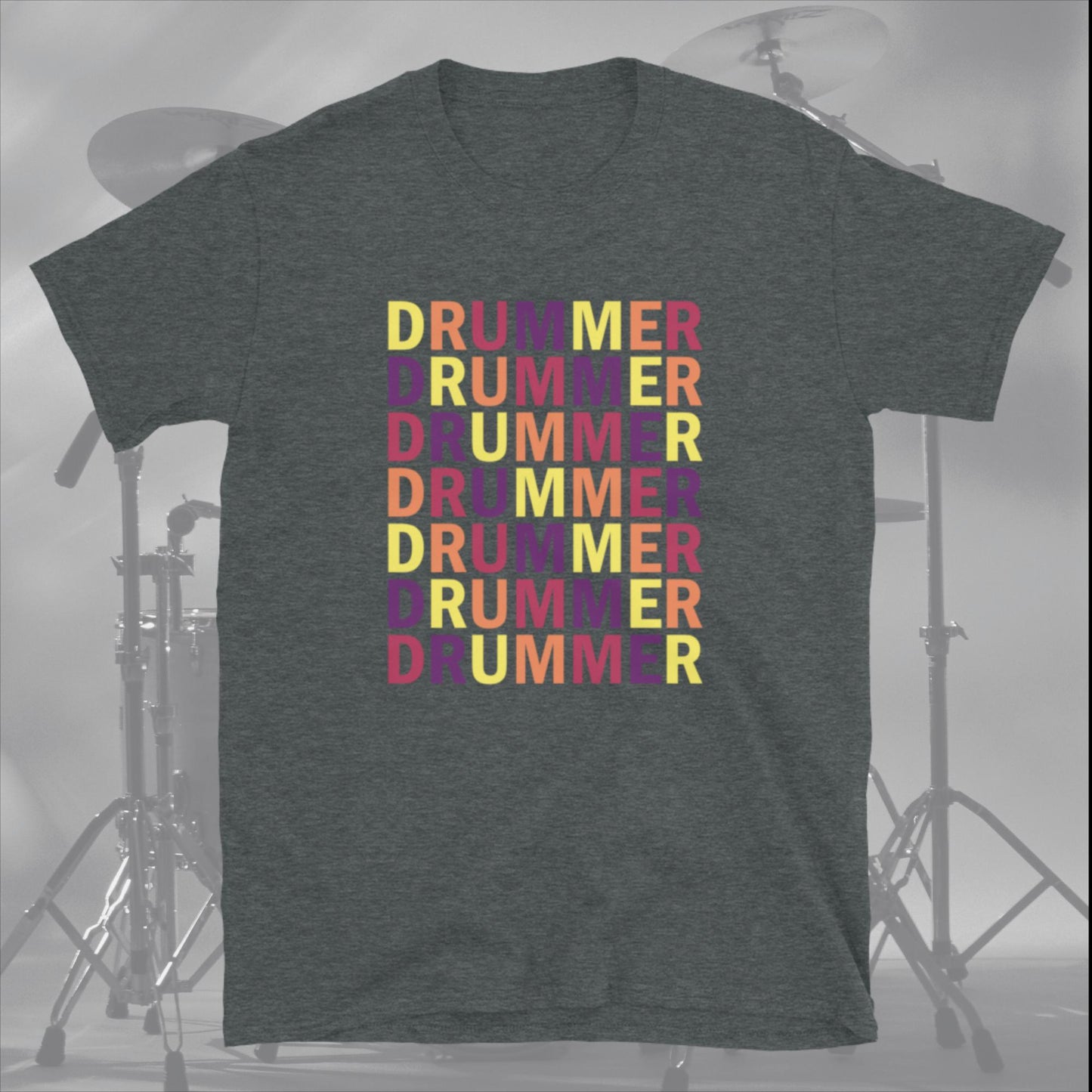 Colorful Drummer Text unisex T-Shirt