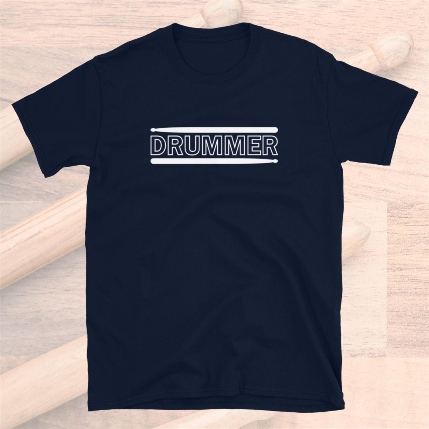 Drummer Text With Drumsticks Unisex T-Shirt