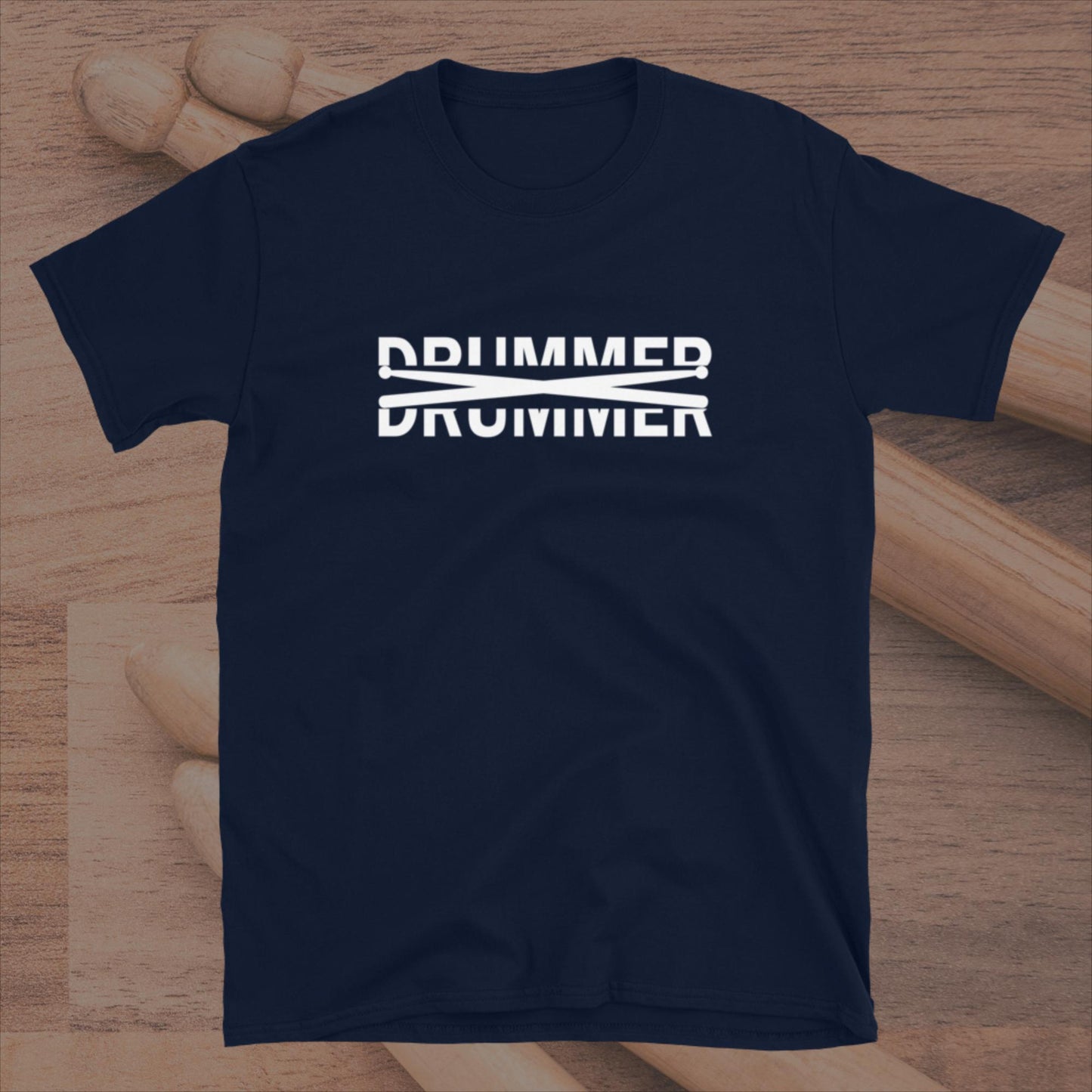 Drummer Text Cut In Half With Drumsticks Unisex T-Shirt