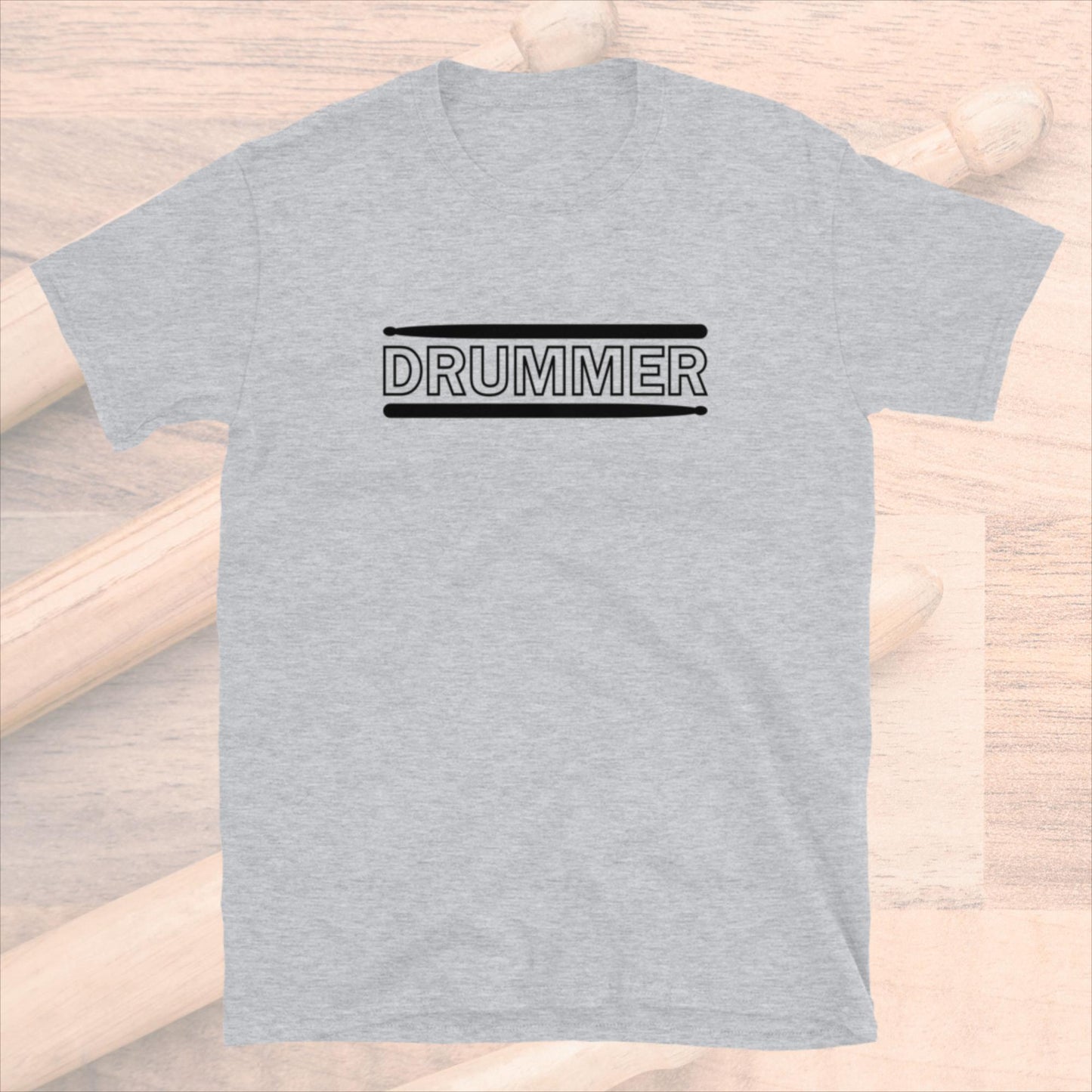 Drummer Text With Drumsticks Unisex T-Shirt