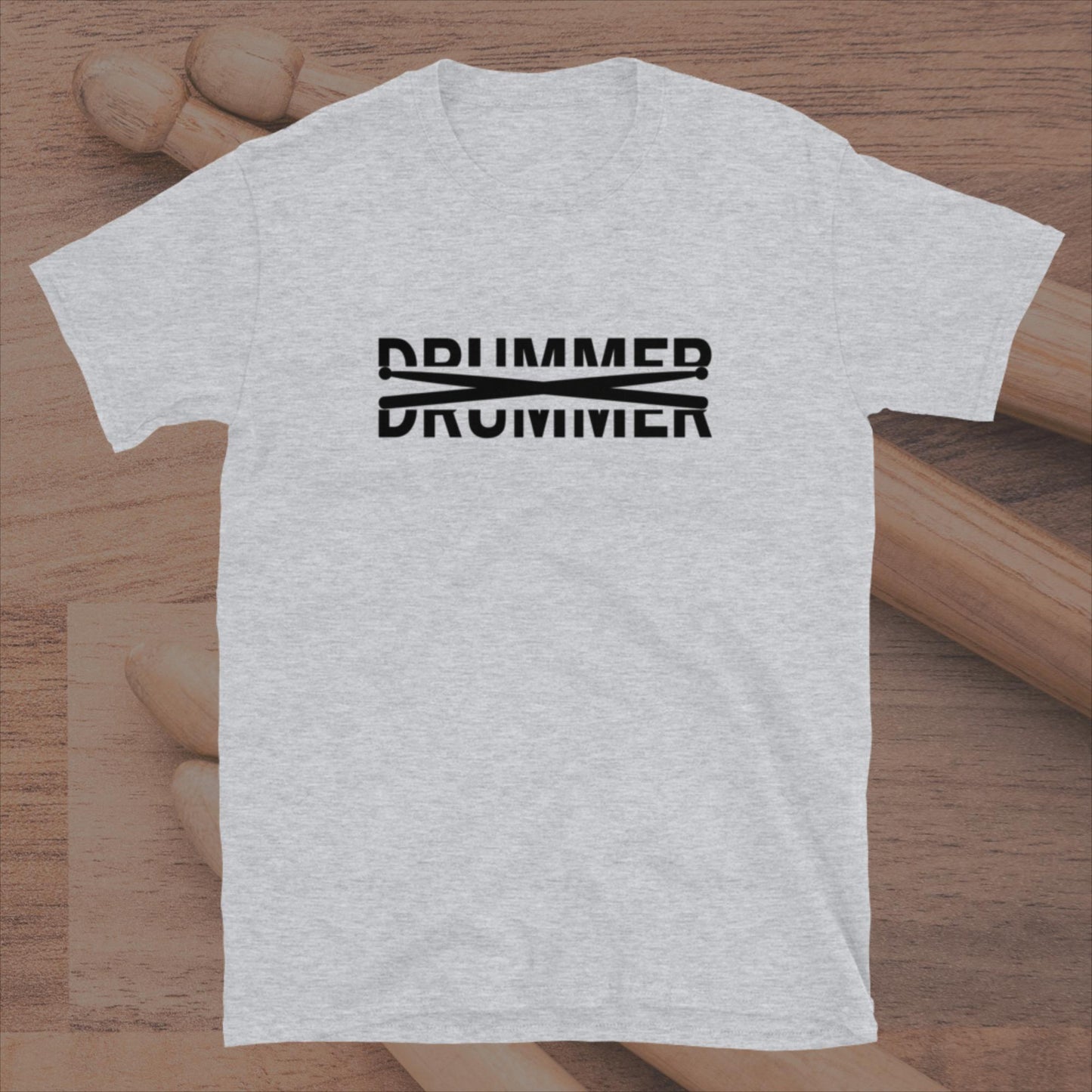 Drummer Text Cut In Half With Drumsticks Unisex T-Shirt