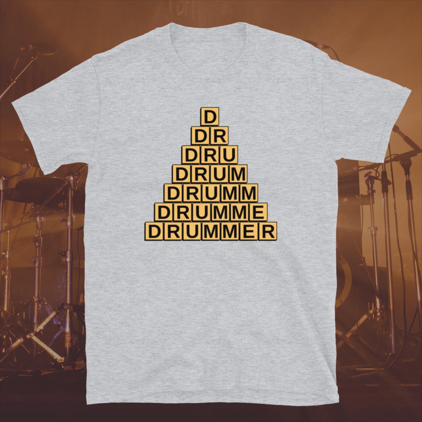 Drummer Text On Stacked Blocks Unisex T-Shirt