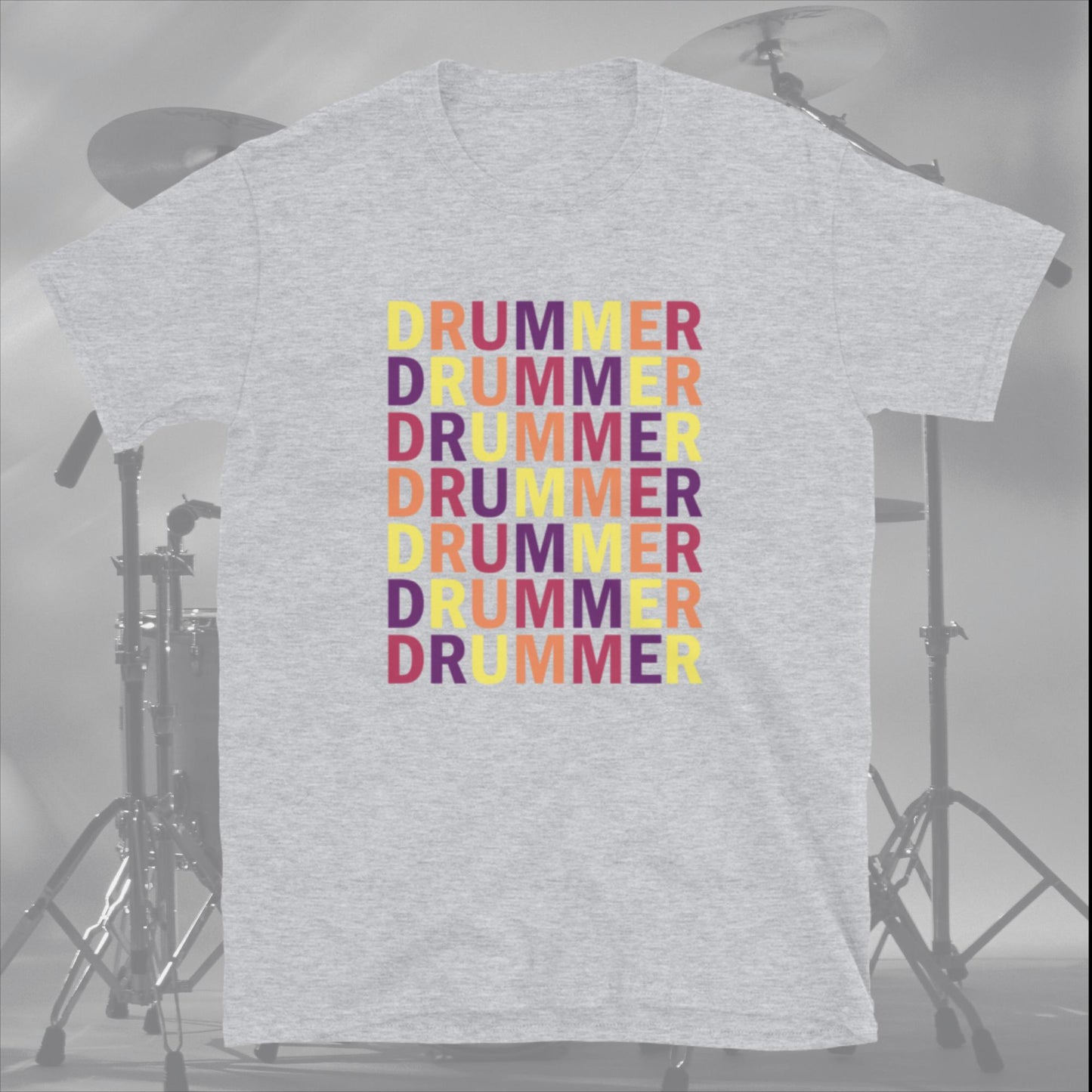 Colorful Drummer Text unisex T-Shirt