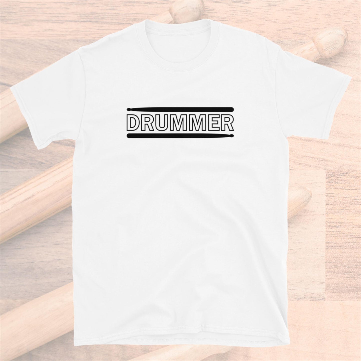 Drummer Text With Drumsticks Unisex T-Shirt