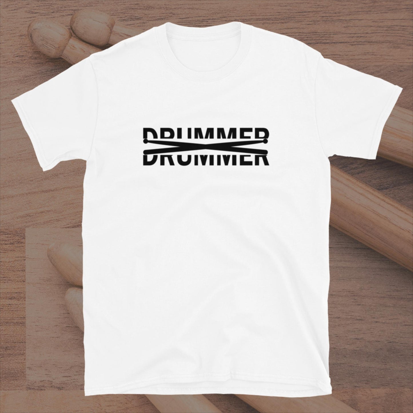 Drummer Text Cut In Half With Drumsticks Unisex T-Shirt