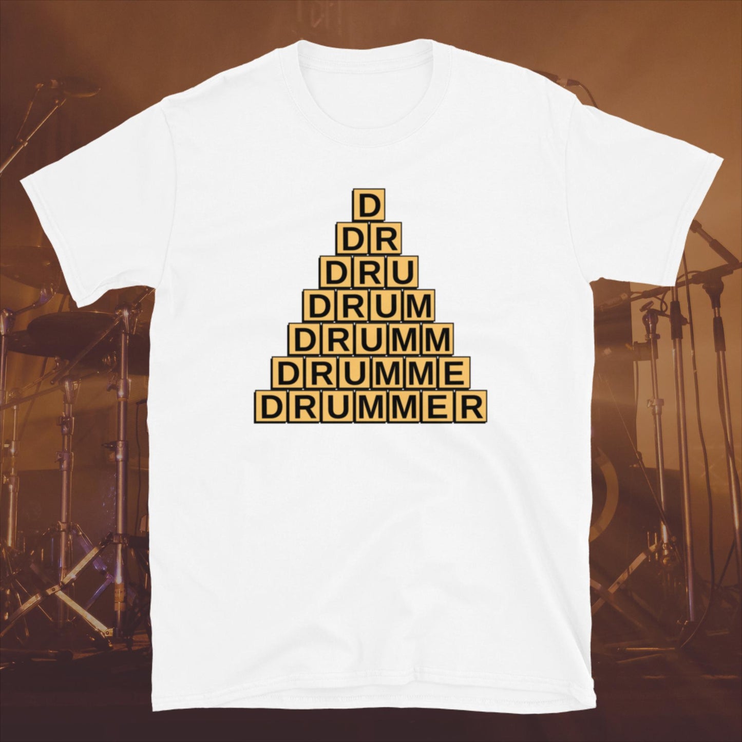 Drummer Text On Stacked Blocks Unisex T-Shirt