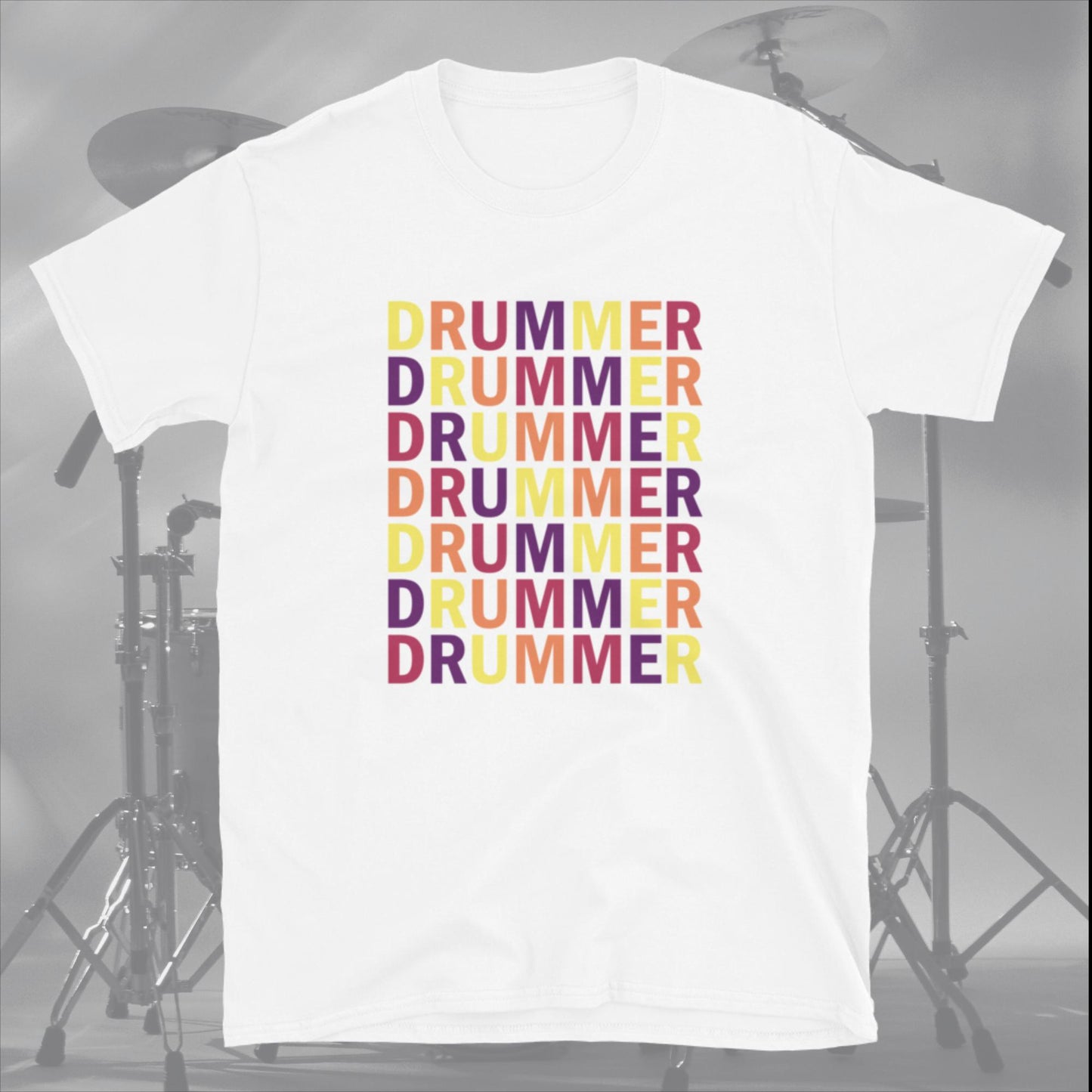 Colorful Drummer Text unisex T-Shirt