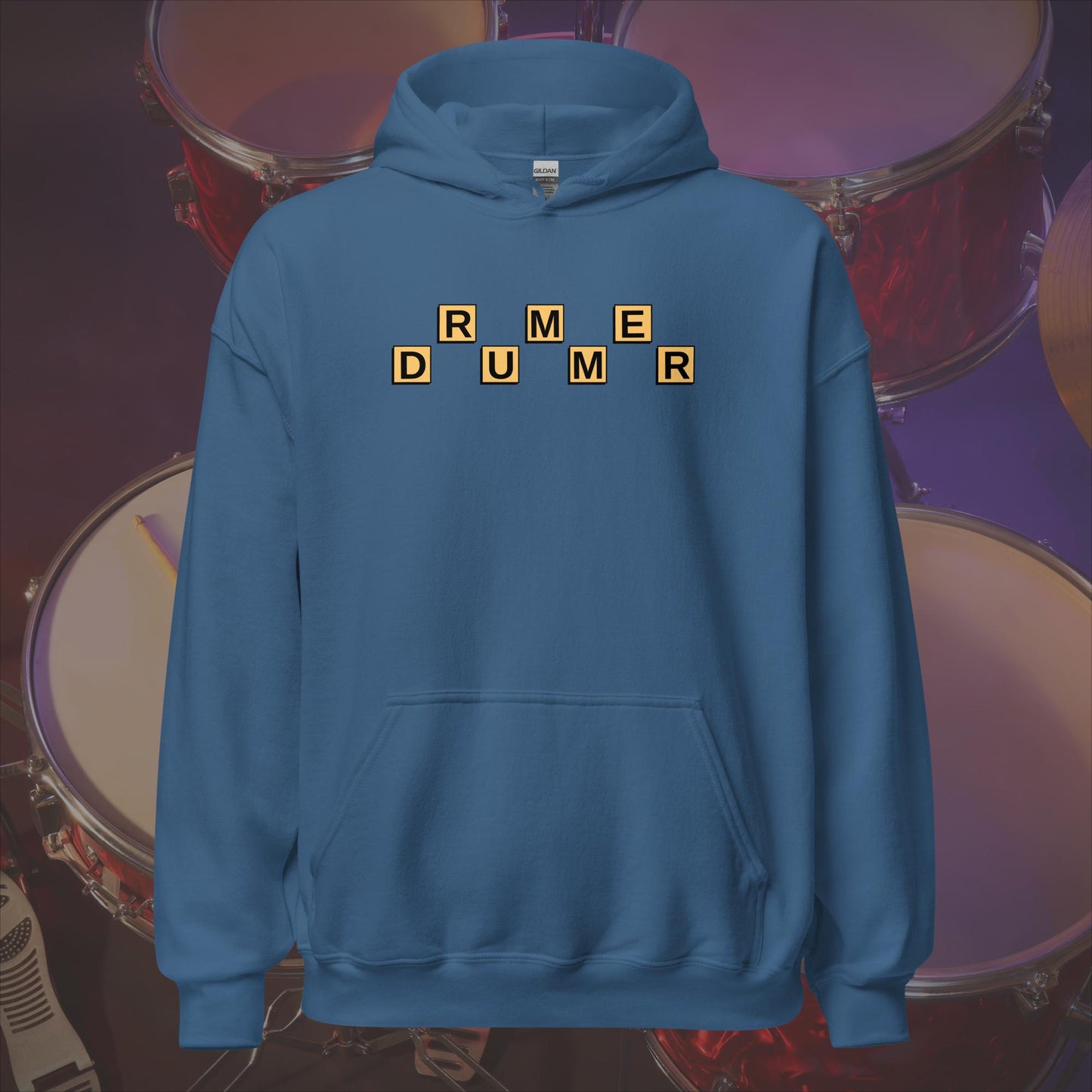 Drummer Text On Blocks Unisex Hoodie