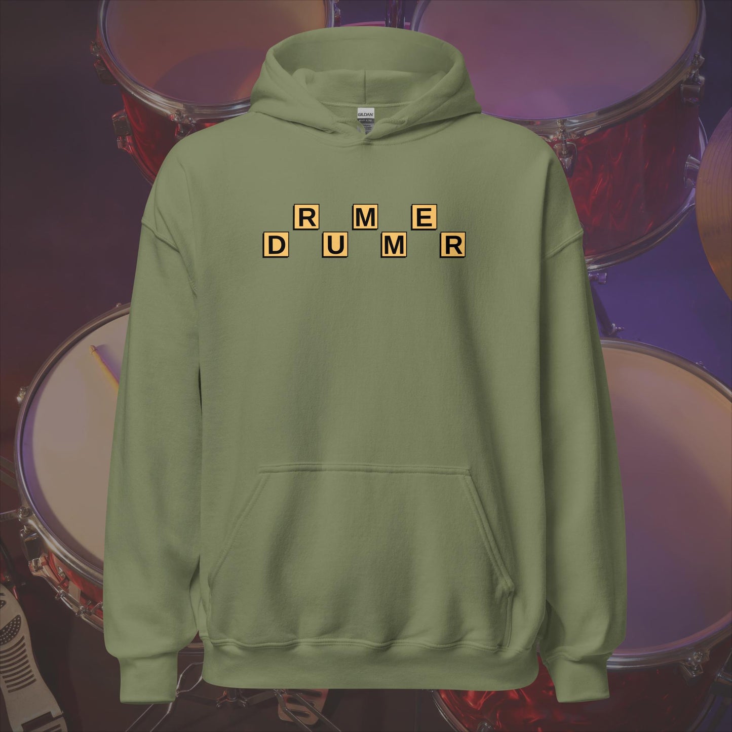 Drummer Text On Blocks Unisex Hoodie