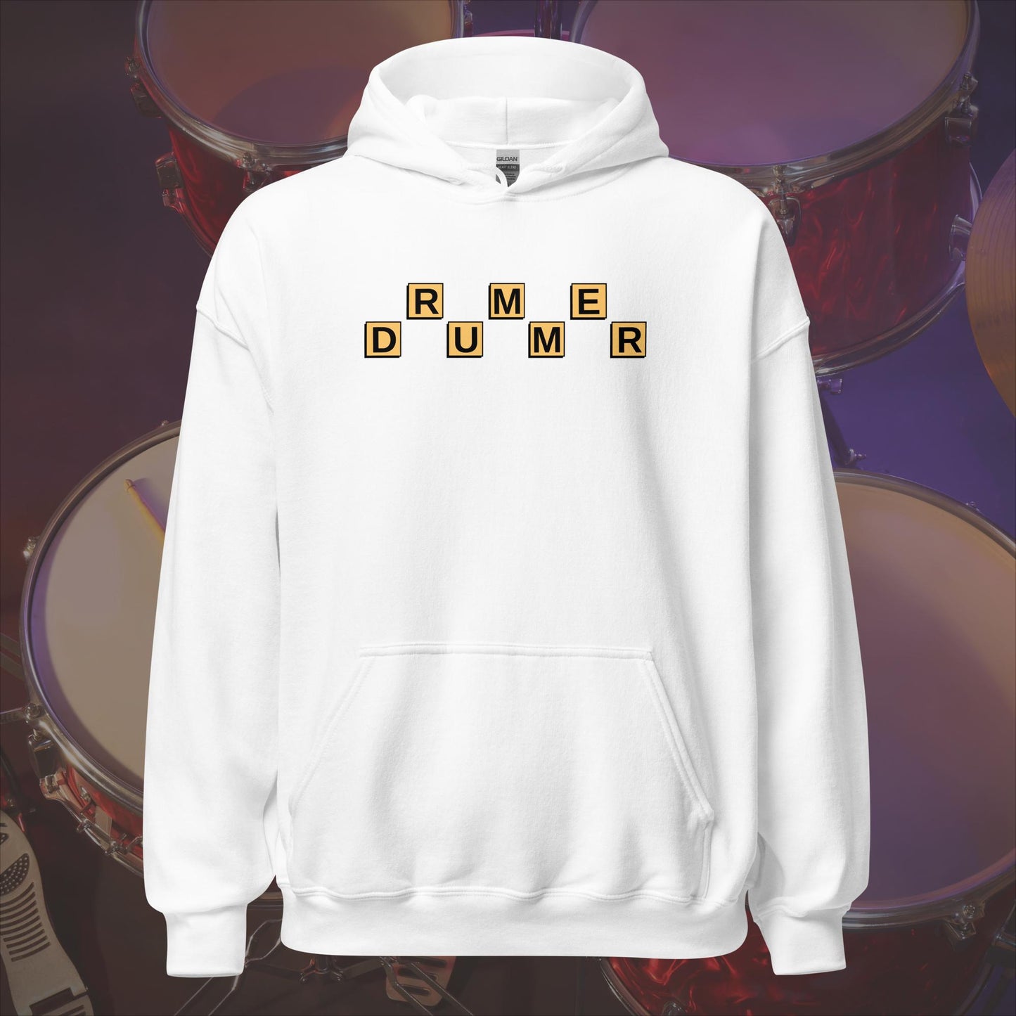 Drummer Text On Blocks Unisex Hoodie